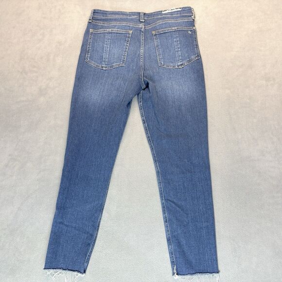 rag & bone Jeans Womens Size 31 Nina High Rise Ankle Skinny Blue Raw Hem Stretch - Picture 5 of 12